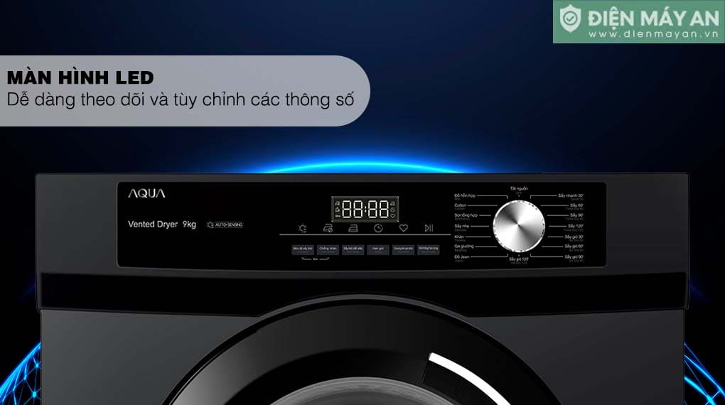 Máy sấy thông hơi Aqua 9 kg AQH-V901K PS